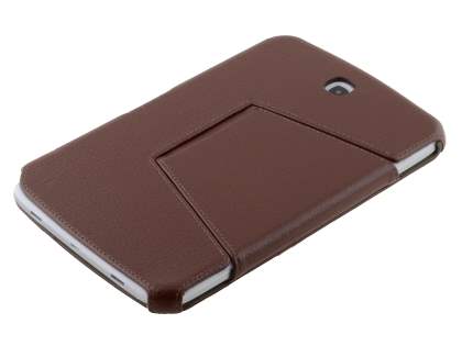 Synthetic Leather Flip Cover with Built-In Stand for Samsung Galaxy Note 8.0 Tablet - Brown
