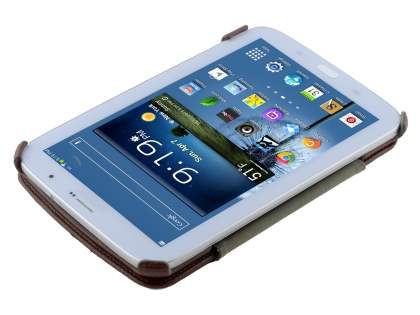 Synthetic Leather Flip Cover with Built-In Stand for Samsung Galaxy Note 8.0 Tablet - Brown
