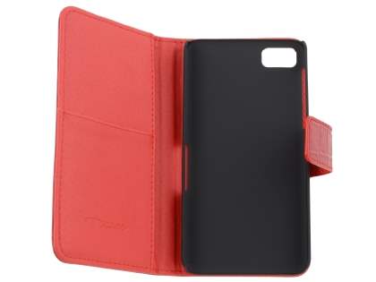 TS-CASE crocodile pattern Genuine leather Wallet Case for BlackBerry Z10 - Red