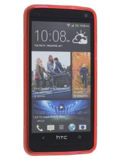Wave Case for HTC One M7 - Frosted Red/Red
