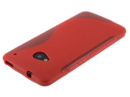 Wave Case for HTC One M7 - Frosted Red/Red