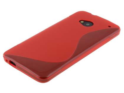 Wave Case for HTC One M7 - Frosted Red/Red