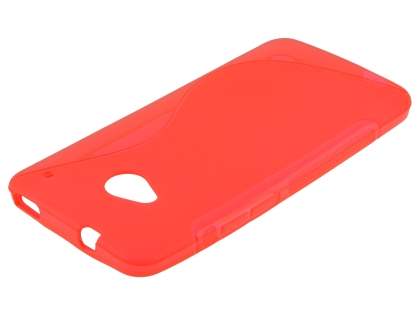 Wave Case for HTC One M7 - Frosted Red/Red