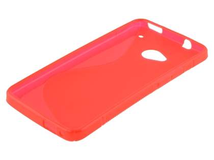 Wave Case for HTC One M7 - Frosted Red/Red