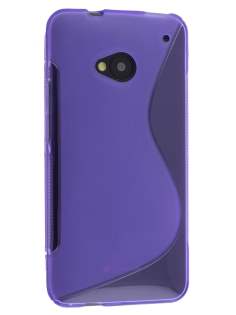 Wave Case for HTC One M7 - Frosted Purple/Purple Soft Cover