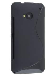 Wave Case for HTC One M7 - Frosted Black/Black Soft Cover