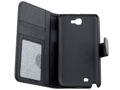 Premium Synthetic Leather Flip Case with Stand for Samsung Galaxy Note II N7100 - Black