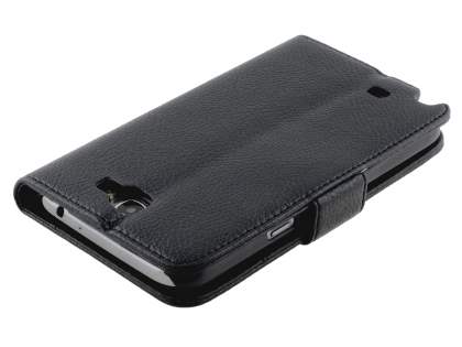 Premium Synthetic Leather Flip Case with Stand for Samsung Galaxy Note II N7100 - Black