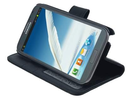 Premium Synthetic Leather Flip Case with Stand for Samsung Galaxy Note II N7100 - Black