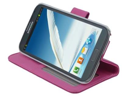 Premium Synthetic Leather Flip Case with Stand for Samsung Galaxy Note II N7100 - Pink