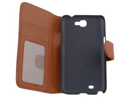 Premium Synthetic Leather Flip Case with Stand for Samsung Galaxy Note II N7100 - Brown
