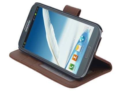 Premium Synthetic Leather Flip Case with Stand for Samsung Galaxy Note II N7100 - Brown