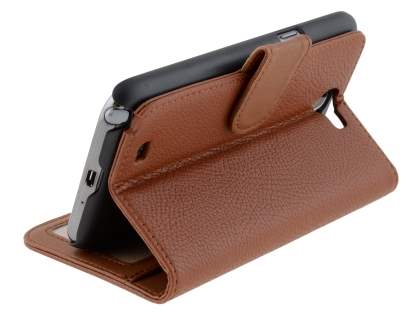 Premium Synthetic Leather Flip Case with Stand for Samsung Galaxy Note II N7100 - Brown
