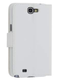 Premium Synthetic Leather Flip Case with Stand for Samsung Galaxy Note II N7100 - White Leather Flip Case