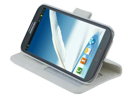 Premium Synthetic Leather Flip Case with Stand for Samsung Galaxy Note II N7100 - White