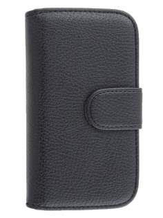 Synthetic Leather Wallet Case with Stand for Samsung I8190 Galaxy S3 mini - Black