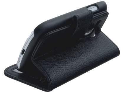 Synthetic Leather Wallet Case with Stand for Samsung I8190 Galaxy S3 mini - Black