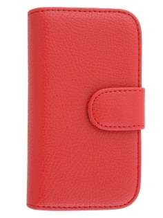 Synthetic Leather Wallet Case with Stand for Samsung I8190 Galaxy S3 mini - Red