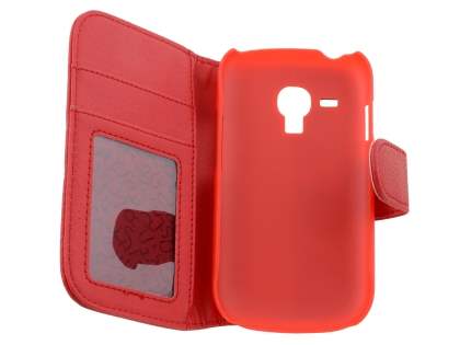 Synthetic Leather Wallet Case with Stand for Samsung I8190 Galaxy S3 mini - Red
