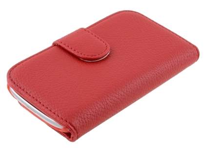 Synthetic Leather Wallet Case with Stand for Samsung I8190 Galaxy S3 mini - Red