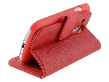 Synthetic Leather Wallet Case with Stand for Samsung I8190 Galaxy S3 mini - Red