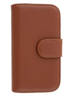 Synthetic Leather Wallet Case with Stand for Samsung I8190 Galaxy S3 mini - Brown