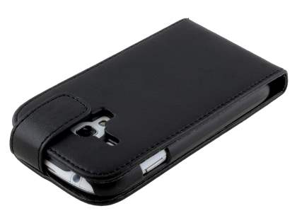 Synthetic Leather Flip Case for Samsung Galaxy S3 Mini - Black
