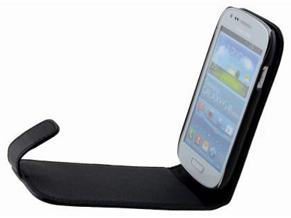 Synthetic Leather Flip Case for Samsung Galaxy S3 Mini - Black