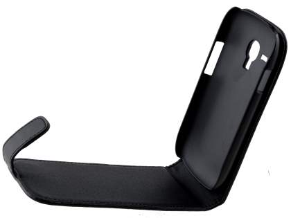Synthetic Leather Flip Case for Samsung Galaxy S3 Mini - Black