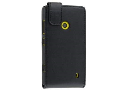 Synthetic Leather Flip Case for Nokia Lumia 520 - Classic Black Synthetic Leather Flip Case for Nokia Lumia 520 - Classic Black