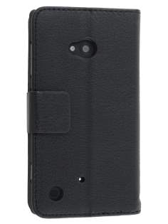 Synthetic Leather Wallet Case with Stand for Nokia Lumia 720 - Classic Black Leather Wallet Case