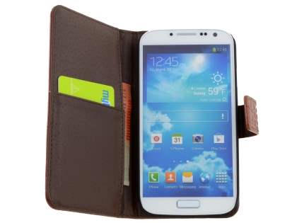 TS-CASE Crocodile Pattern Genuine leather Wallet Case for Samsung Galaxy S4 I9500 - Brown