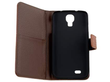 TS-CASE Crocodile Pattern Genuine leather Wallet Case for Samsung Galaxy S4 I9500 - Brown