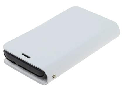 Slim Genuine Leather Portfolio Case for Nokia Lumia 620 - Pearl White