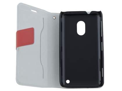 Slim Genuine Leather Portfolio Case for Nokia Lumia 620 - Red