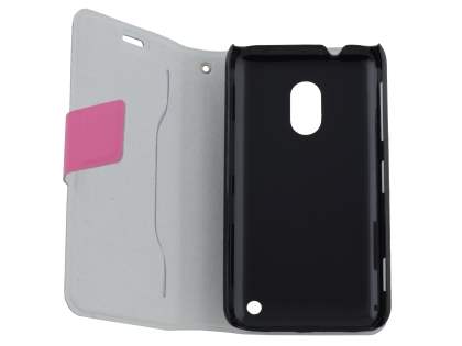 Slim Genuine Leather Portfolio Case for Nokia Lumia 620 - Pink