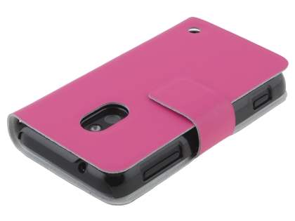 Slim Genuine Leather Portfolio Case for Nokia Lumia 620 - Pink