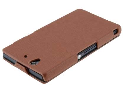 Synthetic Leather Flip Case for Sony Xperia Z - Brown