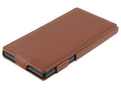 Synthetic Leather Flip Case for Sony Xperia Z - Brown