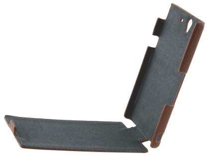 Synthetic Leather Flip Case for Sony Xperia Z - Brown