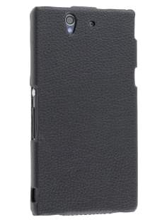 Synthetic Leather Flip Case for Sony Xperia Z - Classic Black Leather Flip Case