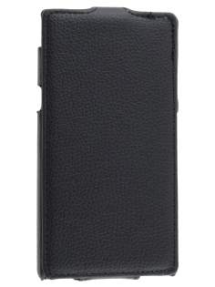 Synthetic Leather Flip Case for Sony Xperia Z - Classic Black