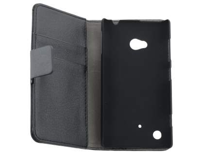 Synthetic Leather Wallet Case with Stand for Nokia Lumia 720 - Classic Black
