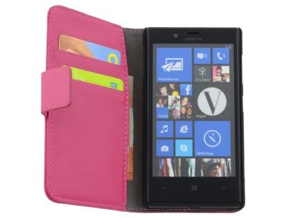 Synthetic Leather Wallet Case with Stand for Nokia Lumia 720 - Pink