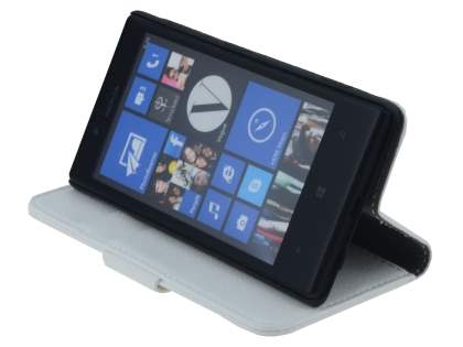 Synthetic Leather Wallet Case with Stand for Nokia Lumia 720 - Pearl White
