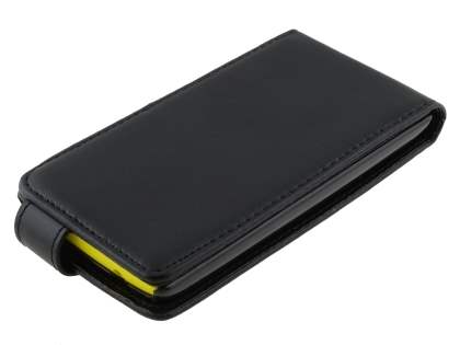 Synthetic Leather Flip Case for Nokia Lumia 520 - Classic Black