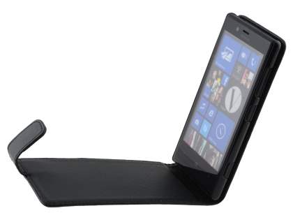 Synthetic Leather Flip Case for Nokia Lumia 720 - Classic Black