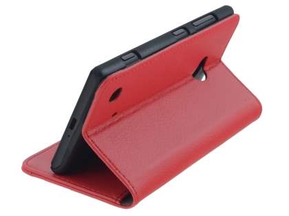 Synthetic Leather Wallet Case with Stand for Nokia Lumia 720 - Red