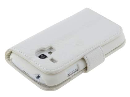 Synthetic Leather Wallet Case with Stand for Samsung I8190 Galaxy S3 mini - Pearl White
