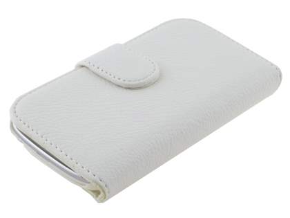 Synthetic Leather Wallet Case with Stand for Samsung I8190 Galaxy S3 mini - Pearl White
